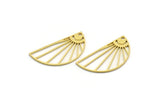 Brass D Shaped Charm, 10 Raw Brass D Shaped Charms With 1 Hole, Findings, Necklace Parts (17x33x1mm) A6103