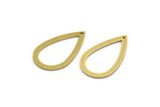 Brass Drop Charms, 24 Raw Brass Drop Charms With 1 Hole, Earring Charms, Findings (26x15x0.80mm) A6106