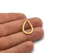 Brass Drop Charms, 24 Raw Brass Drop Charms With 1 Hole, Earring Charms, Findings (26x15x0.80mm) A6106