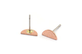 Copper Semi Circle Earring, 12 Raw Copper Tiny Half Moon Stud Earring (9x4x0.80mm) M02358 A6086