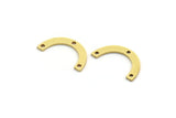 Brass Charm, 50 Raw Brass, Brass Pendants, Charm Pendants, U Shaped Charms, Brass Semi Circle Charms With 3 Holes (17x2.5x0.80mm) A5669