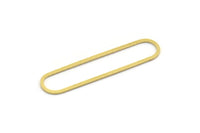 Pirinç Oval Charm, 24 Ham Pirinç Oval Charm, Küpe Charm'ları, Bağlantı Parçaları (47x11x0,80 mm) A5618