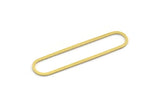 Pirinç Oval Charm, 24 Ham Pirinç Oval Charm, Küpe Charm'ları, Bağlantı Parçaları (47x11x0,80 mm) A5618
