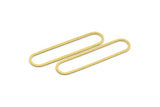 Pirinç Oval Charm, 24 Ham Pirinç Oval Charm, Küpe Charm'ları, Bağlantı Parçaları (47x11x0,80 mm) A5618