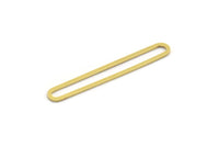 Pirinç Oval Charm, 24 Ham Pirinç Oval Charm, Küpe Charm'ları, Bağlantı Parçaları (42x5,5x0,80 mm) A5619