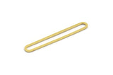 Pirinç Oval Charm, 24 Ham Pirinç Oval Charm, Küpe Charm'ları, Bağlantı Parçaları (42x5,5x0,80 mm) A5619