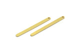 Brass Stick Charm, 24 Raw Brass Necklace Bars With 1 Hole, Findings, Earrings (39.5x3x0.80mm) A5617