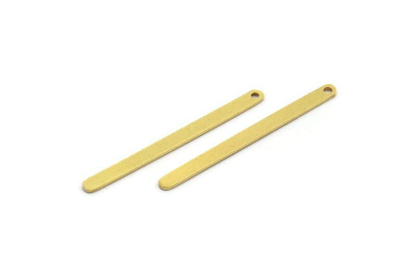 Brass Stick Charm, 24 Raw Brass Necklace Bars With 1 Hole, Findings, Earrings (39.5x3x0.80mm) A5617