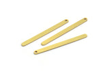 Brass Stick Charm, 24 Raw Brass Necklace Bars With 1 Hole, Findings, Earrings (39.5x3x0.80mm) A5617
