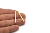 Brass Stick Charm, 24 Raw Brass Necklace Bars With 1 Hole, Findings, Earrings (39.5x3x0.80mm) A5617
