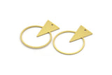 Brass Round Charm, 10 Raw Brass Triangle Charms With 1 Hole, Findings (34x27x0.80mm) A5657