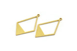 Brass Diamond Charm, 24 Raw Brass Diamond Shaped Charms With 1 Loop, Pendant Findings (36x20x0.80mm) A5664