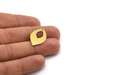 Brass Marquise Charm, 10 Raw Brass Oval Shaped Charms With 1 Hole (26.5x16x0.60mm) A5659