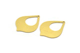 Brass Drop Charm, 6 Raw Brass Drop Charms With 1 Hole, Earrings, Findings (35x26x0.80mm) A5658