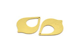 Brass Drop Charm, 6 Raw Brass Drop Charms With 1 Hole, Earrings, Findings (35x26x0.80mm) A5658