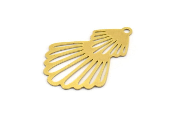 Pirinç Charm, 1 Döngülü 12 Ham Pirinç Etnik Motif Charm, Küpe Charm'ları, Kolye Charm'ları (30x20x0,40 mm) A5634