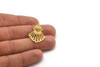 Pirinç Charm, 1 Döngülü 12 Ham Pirinç Etnik Motif Charm, Küpe Charm'ları, Kolye Charm'ları (30x20x0,40 mm) A5634