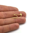 Brass Bird Charm, 24 Raw Brass Bird Shaped Charms With 1 Loop (16x31x0.60mm) A5652