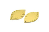 Brass Marquise Charm, 8 Raw Brass Oval Shaped Charms With 1 Hole (29x18x0.60mm) A5696