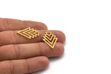 Brass Triangle Charm, 24 Raw Brass Triangle Charms With 1 Loop, Brass Pendants, Stamping Tags (27x17x0.60mm) A5690