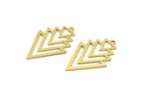 Brass Triangle Charm, 12 Raw Brass Triangle Charms With 1 Loop, Brass Pendants, Stamping Tags (34x22x0.60mm) A5689