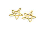 Brass Sea Star Charm, 50 Raw Brass Sea Star Charms With 1 Loop (19x16x0.60mm) A5691