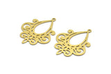 Pirinç Damla Tılsımı, 1 Halkalı 6 Ham Pirinç Damla Tılsımı, Küpe Parçaları (37,5x28x0,60 mm) A5685