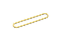 Brass Oval Charm, 24 Raw Brass Oval Charms, Earring Charms, Connectors (45x8x0.80mm) A5620