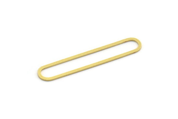 Brass Oval Charm, 24 Raw Brass Oval Charms, Earring Charms, Connectors (45x8x0.80mm) A5620
