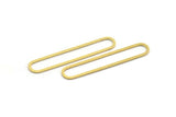 Brass Oval Charm, 24 Raw Brass Oval Charms, Earring Charms, Connectors (45x8x0.80mm) A5620