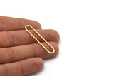 Brass Oval Charm, 24 Raw Brass Oval Charms, Earring Charms, Connectors (45x8x0.80mm) A5620
