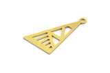 Brass Triangle Charm, 24 Raw Brass Triangle Charms With 1 Loop, Brass Pendants, Findings (24x13.5x0.60mm) A5647