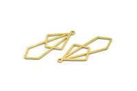 Brass Diamond Charm, 24 Raw Brass Diamond Shaped Charms With 1 Loop, Pendant Findings (36x14x0.60mm) A5646