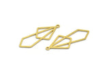 Brass Diamond Charm, 24 Raw Brass Diamond Shaped Charms With 1 Loop, Pendant Findings (36x14x0.60mm) A5646