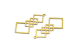 Brass Ethnic Charm, 12 Raw Brass Ethnic Motif Charms With 1 Loop, Earring Charms (41x21x0.60mm) A5648