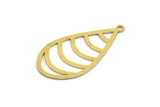Brass Drop Charm, 12 Raw Brass Drop Charms With 1 Loop, Earrings, Findings (34x17.5x0.60mm) A5637