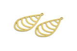 Brass Drop Charm, 12 Raw Brass Drop Charms With 1 Loop, Earrings, Findings (34x17.5x0.60mm) A5637
