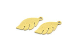 Brass Leaf Charm, 24 Raw Brass Leaf Charms With 1 Loop, Findings (18x8.5x0.60mm) A5662