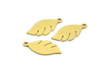 Brass Leaf Charm, 24 Raw Brass Leaf Charms With 1 Loop, Findings (18x8.5x0.60mm) A5662