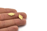 Brass Leaf Charm, 24 Raw Brass Leaf Charms With 1 Loop, Findings (18x8.5x0.60mm) A5662