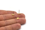 Brass Moon Earring, 12 Raw Brass Crescent Moon Shaped Stud Earrings (7x2.5x1mm) A5988