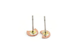 Copper Moon Earring, 12 Raw Copper Tiny Crescent Moon Stud Earrings (6x5x0.80mm) M01870 A5878
