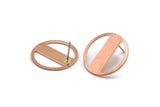 Copper Round Earring, 4 Raw Copper Round Stud Earrings (22x0.80mm) M02951 A5913