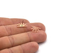 Copper Sun Earring, 10 Raw Copper Sun Stud Earrings (8x15x0.80mm) M02778 A5876