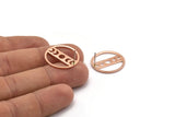 Copper Round Earring, 4 Raw Copper Moon Phases Shaped Stud Earrings (22x0.80mm) M02940 A5886