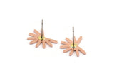 Copper Sun Earring, 8 Raw Copper Sun Stud Earrings (11x15x0.80mm) M02359 A5872