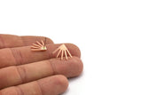 Copper Sun Earring, 8 Raw Copper Sun Stud Earrings (18x13x0.80mm) M02431 A5923