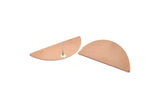 Copper Semi Circle Earring, 4 Raw Copper Half Moon Stud Earring (39x15x0.90mm) M527 A6073