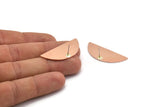 Copper Semi Circle Earring, 4 Raw Copper Half Moon Stud Earring (39x15x0.90mm) M527 A6073