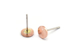 Copper Round Earring, 12 Raw Copper Round Stud Earrings (6x0.80mm) M01873 A5897